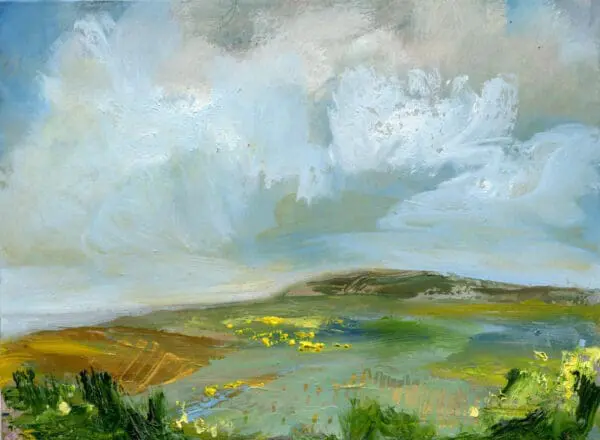 Across those mountains free - an original oil painting by Sinéad Smyth in Donegal