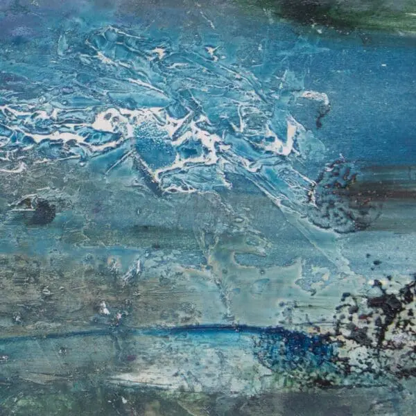 A detail from "Frost on the east wind" - an original oil painting of a seascape by Sinéad Smyth