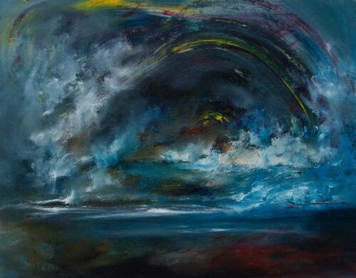 Northern Lights - a seascape painting by Sinéad Smyth