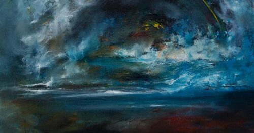 Northern Lights - a seascape painting by Sinéad Smyth